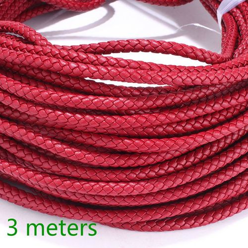 Cordons Tress¿¿S En Cuir V¿¿Ritable, 6mm, Noir Et Marron, Fournitures Pour La Fabrication De Bijoux, Bricolage, Bracelet, Collier, 3 M¿¿Tres, Vente En Gros
