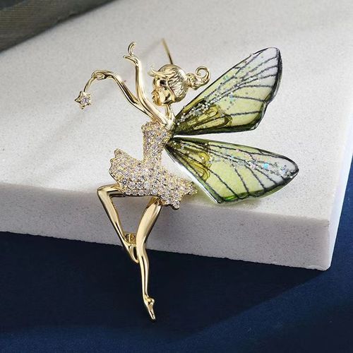 Broche ¿¿Quation Papillon Libellule Pour Dames, Alliage D'insecte, Perle Exquise, Broche Ange, ¿¿Pingle De Robe De Soir¿¿E De Mariage, Bijoux Cadeaux, Mode