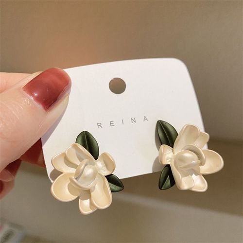 Boucles D'oreilles Pendantes En Alliage D'opale Pour Femmes, Boucles D'oreilles De Mariage Cor¿¿Ennes, Grande Fleur Blanche, Pompon, Tendance De La Mode, 2023