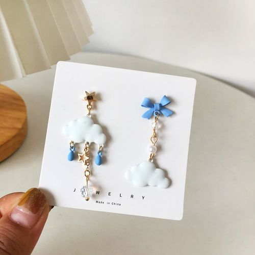 Boucles D'oreilles Chaton Cuir Chevelu Ginkgo Vert Pour Femmes, M¿¿Tal ¿¿L¿¿Gant, Long Pompon Goutte, Boucles D'oreilles Perle Asym¿¿Trique, Bijoux Doux, Nouveau, 2020