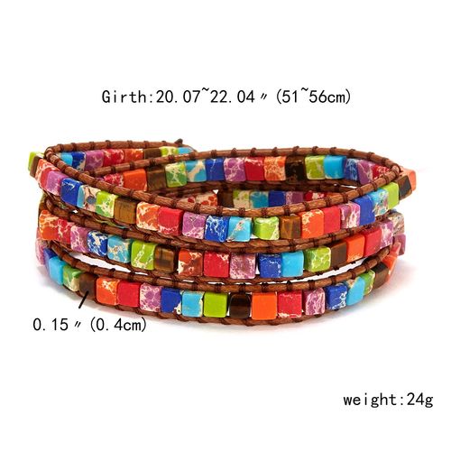 Rinhoo ¿C Bracelet Chakra Fait ¿¿ La Main Multicolore En Pierre Naturelle, Perles En Cuir, Bracelets Cadeaux Pour Couples