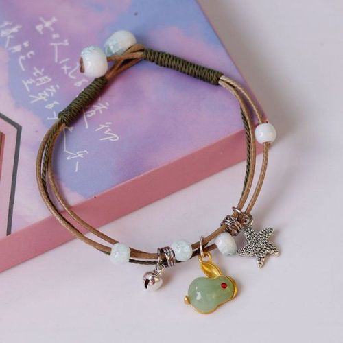 Bracelet Fantaisie Fleurs Et Feuilles Blanches Breloque Muguet Vert Pierre Naturelle Bracelet Perl¿¿ Bijoux Mariage Femme