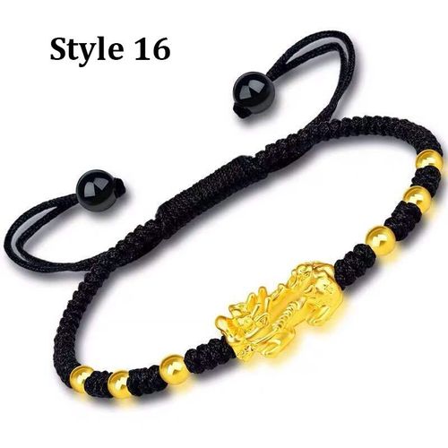Bracelet De Perles En Pierre D'obsidienne Fengshui Pixiu, Bracelet Proxy, Richesse Chinoise, Bonne Chance, Hommes Et Femmes, Unisexe, Document