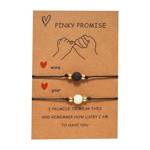 Bracelet ¿¿ Breloques De Charme En Pierre Volcanique, Bijou Porte-Bonheur Pour Couple, Homme Et Femme, Nouvelle Collection, 2 Pi¿¿Ces Par Ensemble