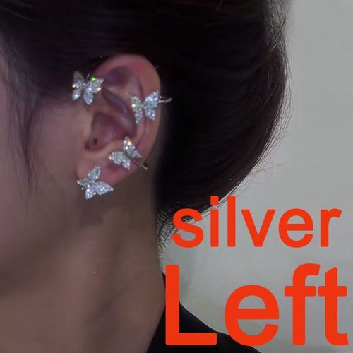 Boucle D'oreille Papillon En Strass Pour Femmes, Faux Piercing, Manchette, Bijoux, Cadeau ¿¿ La Mode