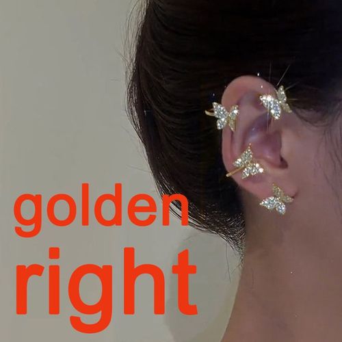 Boucle D'oreille Papillon En Strass Pour Femmes, Faux Piercing, Manchette, Bijoux, Cadeau ¿¿ La Mode