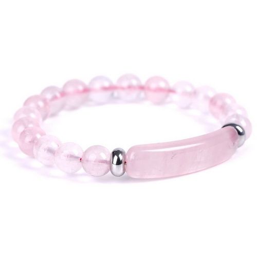 Bracelet ¿¿ Perles Naturelles, Avec Pierres De 8 Mm, Avec Fil, Reiki, Gu¿¿Rison, Aventurine, Agates, Cristal, Roses, Rectangulaires, Breloque
