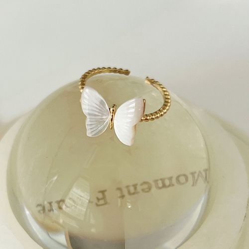 Bague Fleur G¿¿Om¿¿Trique Pour Femme, Perle Papillon Violette Mignonne, Accessoires De Bijoux De Mariage, Temp¿¿Rament Exquis, Rotterdam, Kling, Zunderes