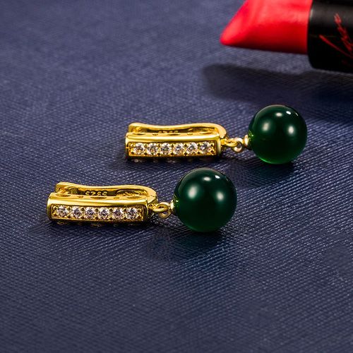 Boucles D'oreilles En Strass Vert Brillant Pour Femmes, Irr¿¿Gulier, Perle De Cristal, Goutte D'oreille, Piercing, Bijoux Super F¿¿Erique, Cadeau