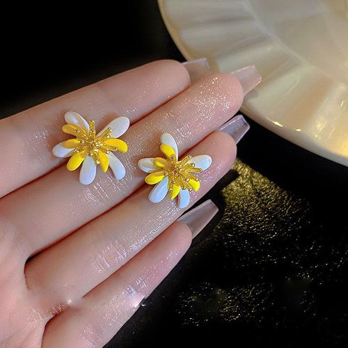 Boucles D'oreilles Fleurs En Cristal Violet Pour Femmes Boucles D'oreilles Perle Rose Marguerite Zirconia Bijoux F¿ºte Accessoires Cadeau