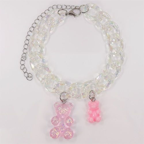 Bracelet De Cheville Ours En Résine Transparente, Chaîne En Acrylique Multicolore, Dessin Animé, Bohème, Mignon, Couleur Bonbon, Pour Femmes