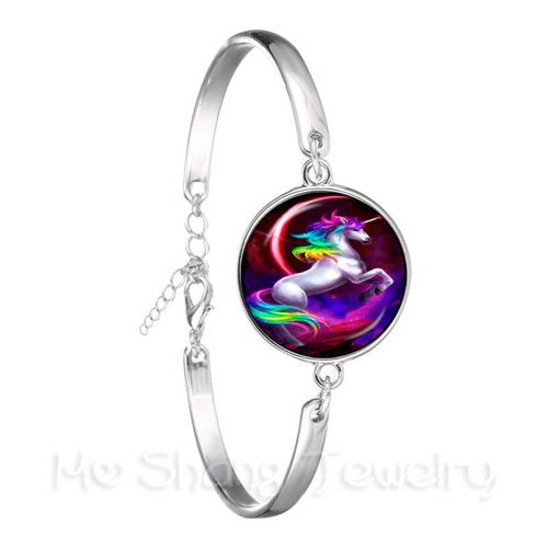 Bracelet Cheval Volant Nairobi Orn Pour Femme, 18mm, Cabochon En Verre, Bijoux Plaqués Argent, Mignon, Violet, Cadeau Pour Filles