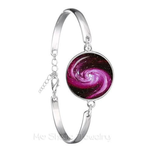 Bracelet Avec Cabochon En Verre De 18mm Pour Femme, Bracelet De Galaxie, Image De La Nébuleuse, Design Simple, 2018