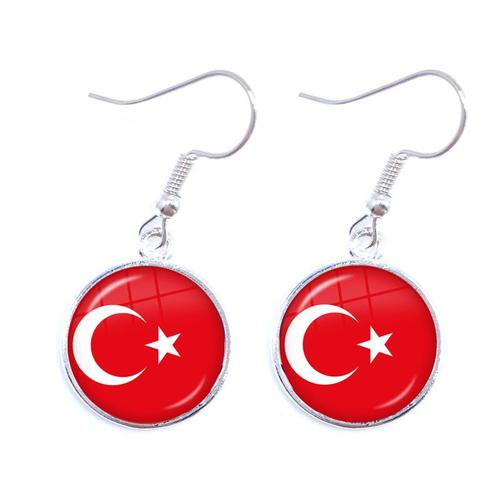 Boucles D'oreilles Pendantes National Feel Pour Femmes Et Filles, Corée, Serbie, Russie, Slovénie, Argentine, États-Unis, Turquie, Espagne, Bijoux De Restaurant