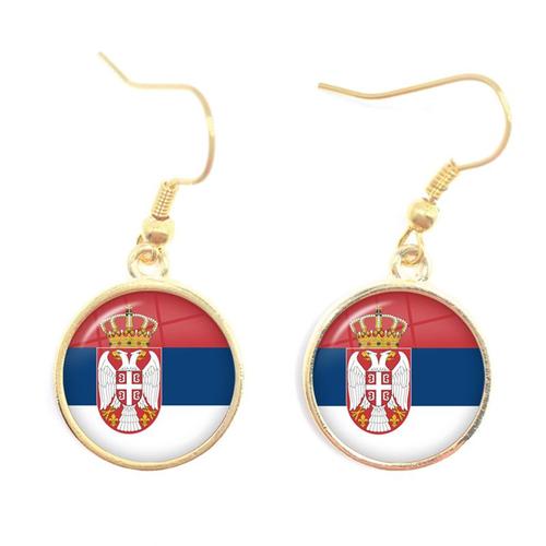 Boucles D'oreilles Pendantes National Feel Pour Femmes Et Filles, Corée, Serbie, Russie, Slovénie, Argentine, États-Unis, Turquie, Espagne, Bijoux De Restaurant