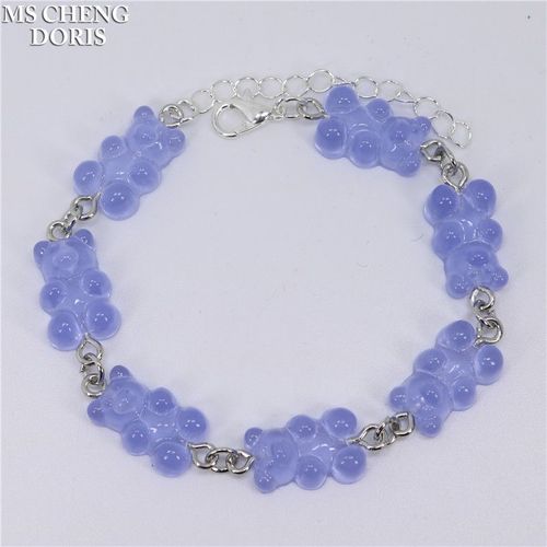 Interrupteur Bracelet De Cheville En Résine Gunibear Pour Femme Et Fille, Bijoux Jofoot, Document Bonbon, Cadeaux De Fête, 03