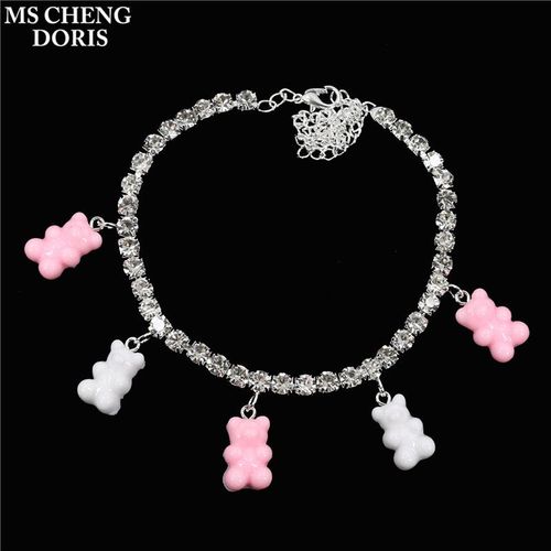Interrupteur Bracelet De Cheville En Résine Gunibear Pour Femme Et Fille, Bijoux Jofoot, Document Bonbon, Cadeaux De Fête, 03