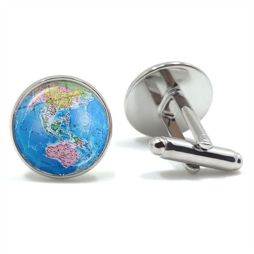 Lèvent De Manchette Globe Earth Pour Hommes, Bouton De Manchette, Argent, Prairie, Couleur Bronze, Chemise Homme Gentleman, Boutons De Manchette De Mariage, Mode, Cadeaux
