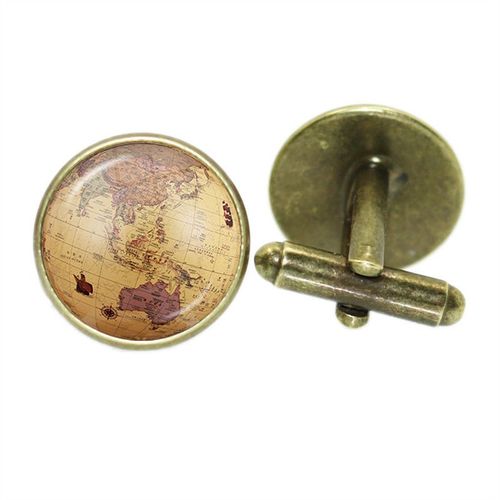 Lèvent De Manchette Globe Earth Pour Hommes, Bouton De Manchette, Argent, Prairie, Couleur Bronze, Chemise Homme Gentleman, Boutons De Manchette De Mariage, Mode, Cadeaux