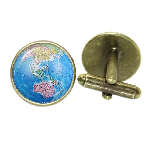 Lèvent De Manchette Globe Earth Pour Hommes, Bouton De Manchette, Argent, Prairie, Couleur Bronze, Chemise Homme Gentleman, Boutons De Manchette De Mariage, Mode, Cadeaux