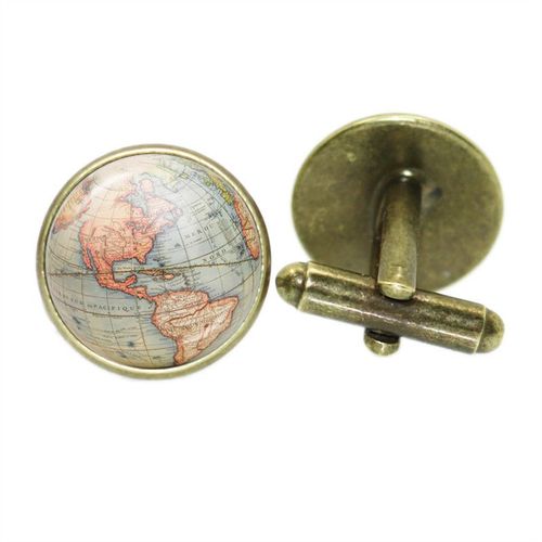 Lèvent De Manchette Globe Earth Pour Hommes, Bouton De Manchette, Argent, Prairie, Couleur Bronze, Chemise Homme Gentleman, Boutons De Manchette De Mariage, Mode, Cadeaux