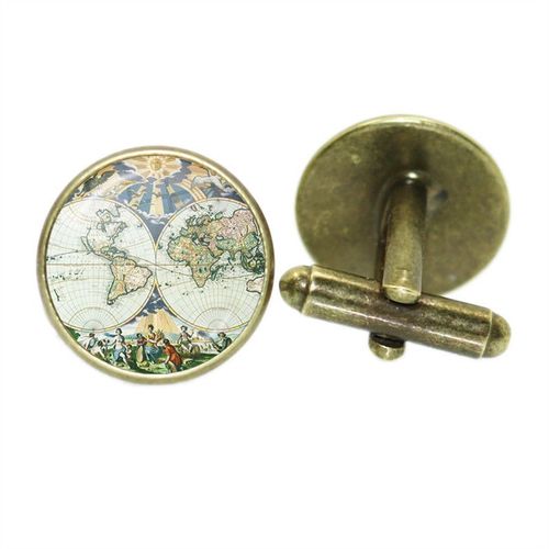 Lèvent De Manchette Globe Earth Pour Hommes, Bouton De Manchette, Argent, Prairie, Couleur Bronze, Chemise Homme Gentleman, Boutons De Manchette De Mariage, Mode, Cadeaux