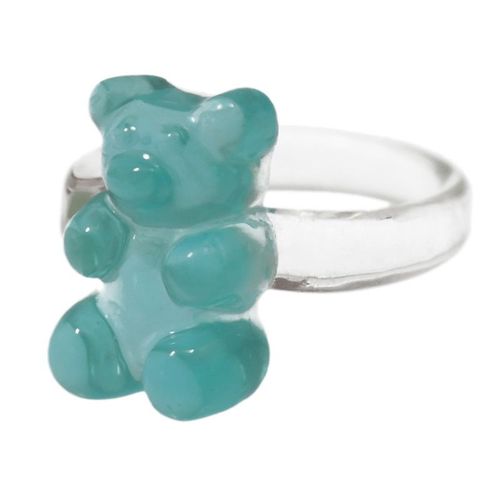 Bagues D'ours Transparentes Pour Femmes, Matiques En Résine, Matiques Colorées, Bijoux Mignons, Cadeaux De Fête Pour Filles, Vente En Gros