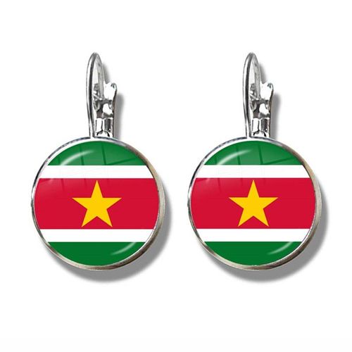 Boucles D'oreilles En Verre Avec Hameçon Pour Drapeau Français, Boucles D'oreilles Avec Drapeau National De L'irlande Du Nord, Du Pays De Galle, Du Vanuatu, De La Tonga, Du Suriname, De L'irlande, De