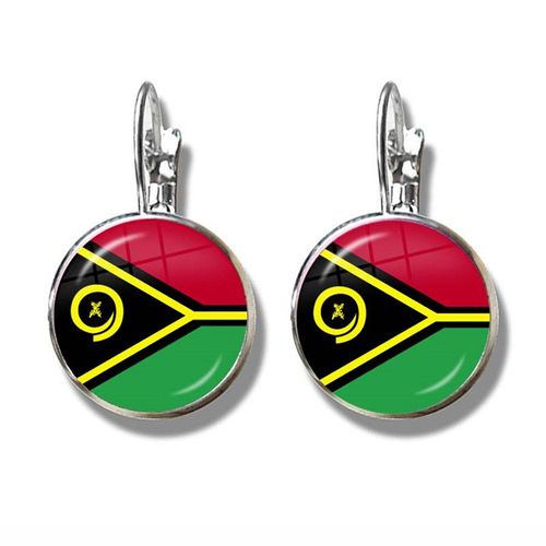 Boucles D'oreilles En Verre Avec Hameçon Pour Drapeau Français, Boucles D'oreilles Avec Drapeau National De L'irlande Du Nord, Du Pays De Galle, Du Vanuatu, De La Tonga, Du Suriname, De L'irlande, De