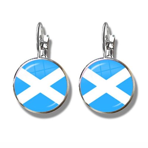 Boucles D'oreilles En Verre Avec Hameçon Pour Drapeau Français, Boucles D'oreilles Avec Drapeau National De L'irlande Du Nord, Du Pays De Galle, Du Vanuatu, De La Tonga, Du Suriname, De L'irlande, De