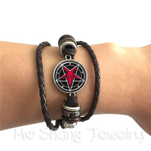 Bracelet En Verre Pentagramme Naturel, Pendentif Gothique, Satanisme, Mauvais, Occulte, Bijoux Pprédéterminée, Charme, Cadeau Pour Amis, Nouveau Sourire