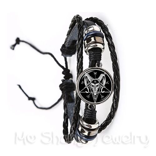 Bracelet En Verre Pentagramme Naturel, Pendentif Gothique, Satanisme, Mauvais, Occulte, Bijoux Pprédéterminée, Charme, Cadeau Pour Amis, Nouveau Sourire