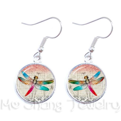 Bijoux Dragon Fly Libellule, 16mm, Cabochon, Pendentif En Pierre De Verre, Boucle D'oreille En Verre Pour Femmes, Meilleur Cadeau Pour Elle