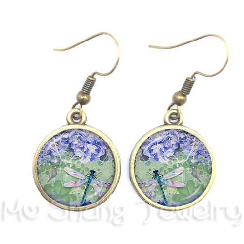 Bijoux Dragon Fly Libellule, 16mm, Cabochon, Pendentif En Pierre De Verre, Boucle D'oreille En Verre Pour Femmes, Meilleur Cadeau Pour Elle