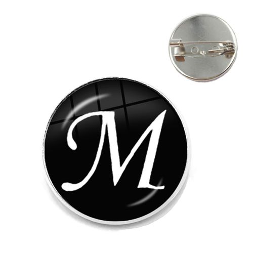 A-Z Unique Alphabet En Cuir Broches 26 Lettres Id Nom Chia Bateau Rhodium Placage Collier Pins Pour Hommes Femmes Enfants Famille Cadeau
