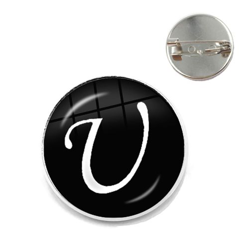 A-Z Unique Alphabet En Cuir Broches 26 Lettres Id Nom Chia Bateau Rhodium Placage Collier Pins Pour Hommes Femmes Enfants Famille Cadeau