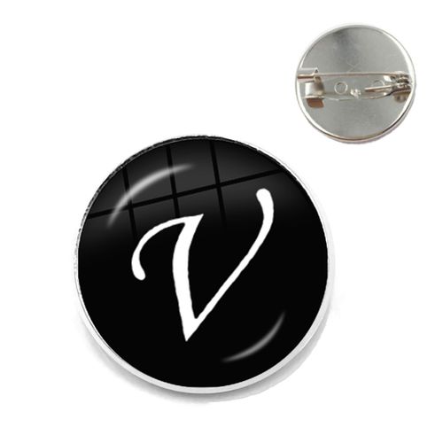 A-Z Unique Alphabet En Cuir Broches 26 Lettres Id Nom Chia Bateau Rhodium Placage Collier Pins Pour Hommes Femmes Enfants Famille Cadeau
