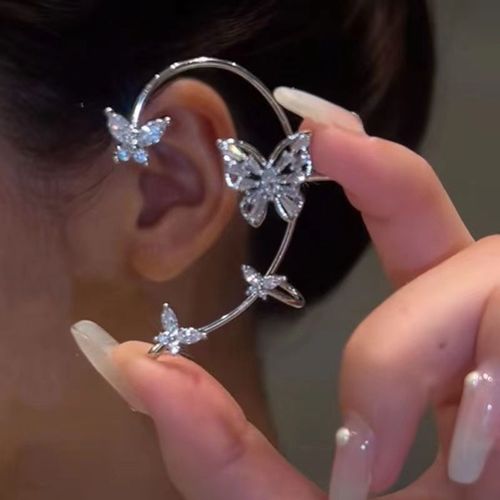 Clips D'oreille Papillon En Métal Plaqué Argent Pour Femme, Manchette D'oreille En Biscuits, Boucles D'oreilles Sans Piercing, Bijoux De Mariage, Rotterdam Kling