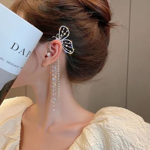 Clips D'oreille Papillon En Métal Plaqué Argent Pour Femme, Manchette D'oreille En Biscuits, Boucles D'oreilles Sans Piercing, Bijoux De Mariage, Rotterdam Kling
