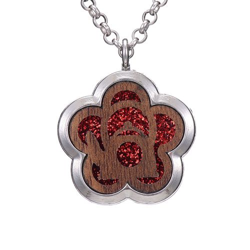 Bijoux Rétro En Bois De Fleurs D'aromathérapie Pour Femmes, Diffuseur D'huiles Essentielles, Collier De Parfum, Pendentif Créatif, Médaillons, Accessoires