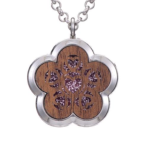 Bijoux Rétro En Bois De Fleurs D'aromathérapie Pour Femmes, Diffuseur D'huiles Essentielles, Collier De Parfum, Pendentif Créatif, Médaillons, Accessoires