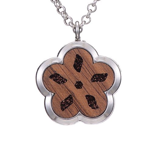 Bijoux Rétro En Bois De Fleurs D'aromathérapie Pour Femmes, Diffuseur D'huiles Essentielles, Collier De Parfum, Pendentif Créatif, Médaillons, Accessoires