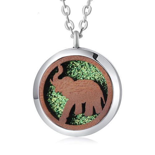 Collier D'aromathérapie Arbre De Vie En Bois Vintage, Diffuseur D'huiles Essentielles, Ailes D'ange, Médaillon De Parfum Simple, Pendentif Bijoux, Mode