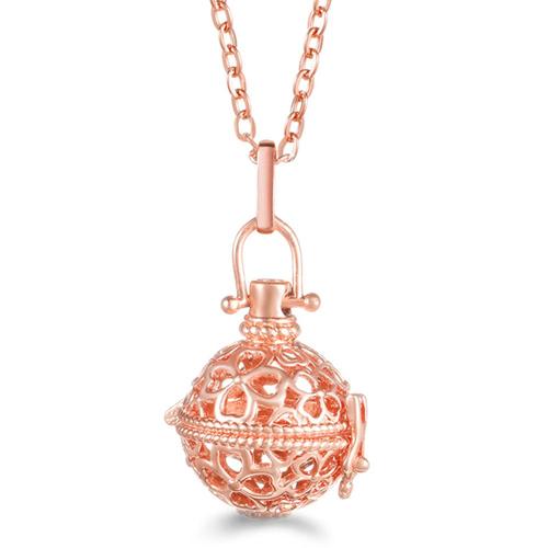 Collier Pendentif Boule De Musique Rose Doré Pour Femme, Diffuseur D'huiles Essentielles, Bijoux D'aromathérapie Exquis, Mexique, Tendance