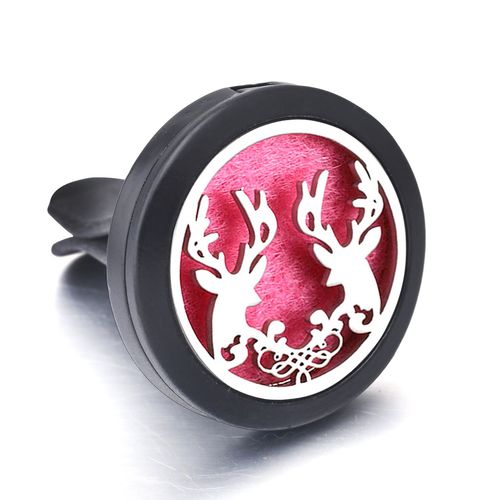 Médaillon D'aromathérapie Diffuseur D'huile Essentielle, Pendentif Désodorisant De Voiture Noir À La Mode En Acier Inoxydable, Motif Personnalisé Accepté