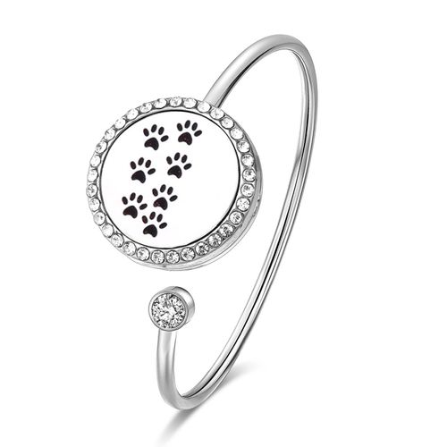 Bracelet D'aromathérapie En Cristal Pour Femme, Conception D'ailes D'ange, Parfum, Diffuseur D'huiles Essentielles, Médaillons En Acier Inoxydable, Cadeau De Bijoux, Nouveau
