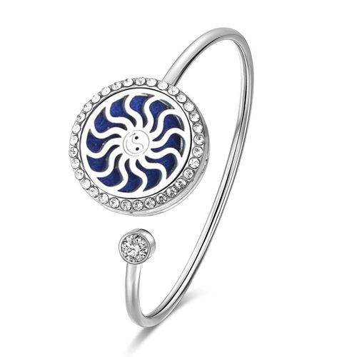 Bracelet D'aromathérapie En Cristal Pour Femme, Conception D'ailes D'ange, Parfum, Diffuseur D'huiles Essentielles, Médaillons En Acier Inoxydable, Cadeau De Bijoux, Nouveau