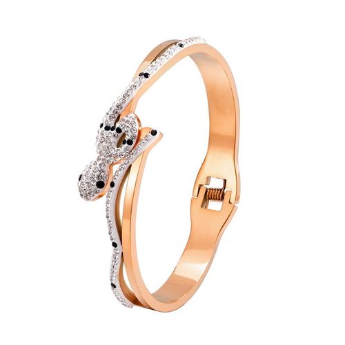 Bracelet Ouvert En Acier Inoxydable Pour Femme, Cristal Noir Et Blanc, Salle De Printemps, Cadeau D'amour, Bijoux Chauds, Nouvelle Mode, Vente En Gros