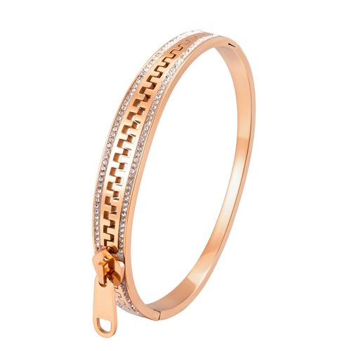 Bracelet En Acier Inoxydable Avec Fermeture Éclair En Cristal Pour Femme, Bijoux À La Mode, Cadeau D'amour, Vente En Gros, Chaud, Nouveau
