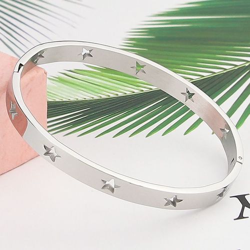 Bijoux De Mode Creux 10 Étoiles Bracelets & Bracelet En Acier Inoxydable Or Rose Et Argent Couleur Amour Marque Bracelet Pour Femmes